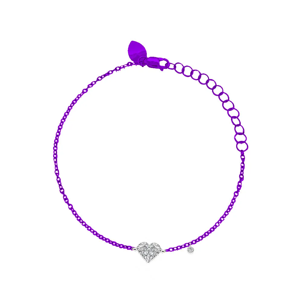 Groovy Purple Heart Diamond Bracelet sold by Meira T