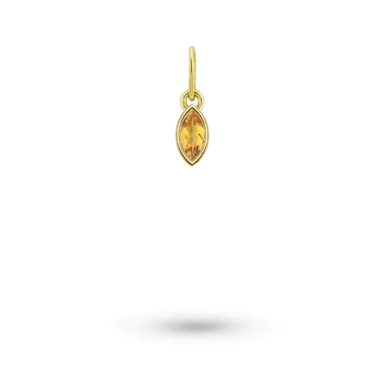 Citrine Marquise Cut Hoop Charm sold by Meira T
