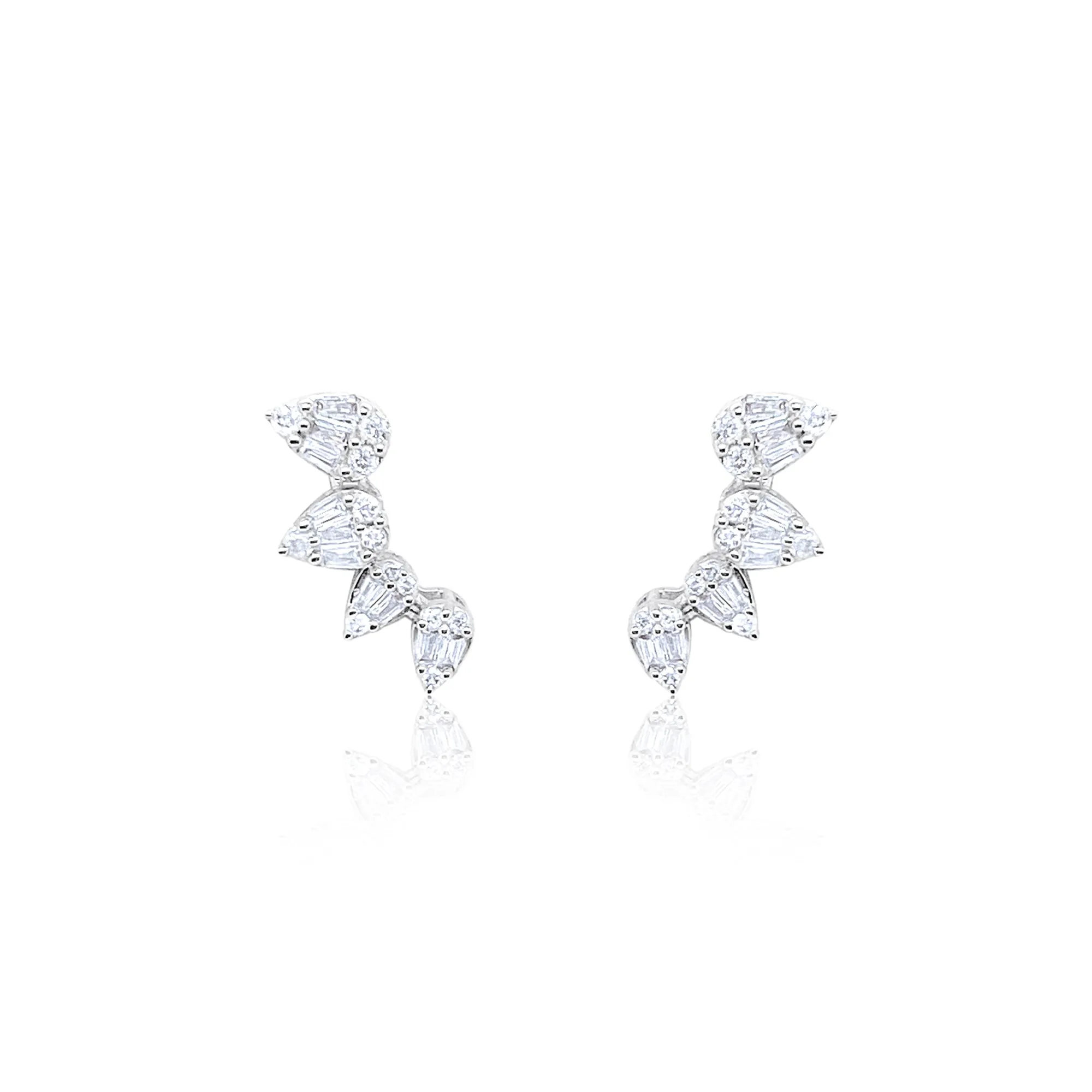White Gold Mini Diamond Teardrop Cluster Studs ONLINE EXCLUSIVE sold by Meira T