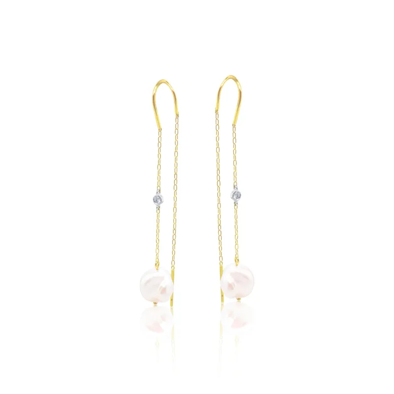 Pearl Threader Earrings sold by Meira T