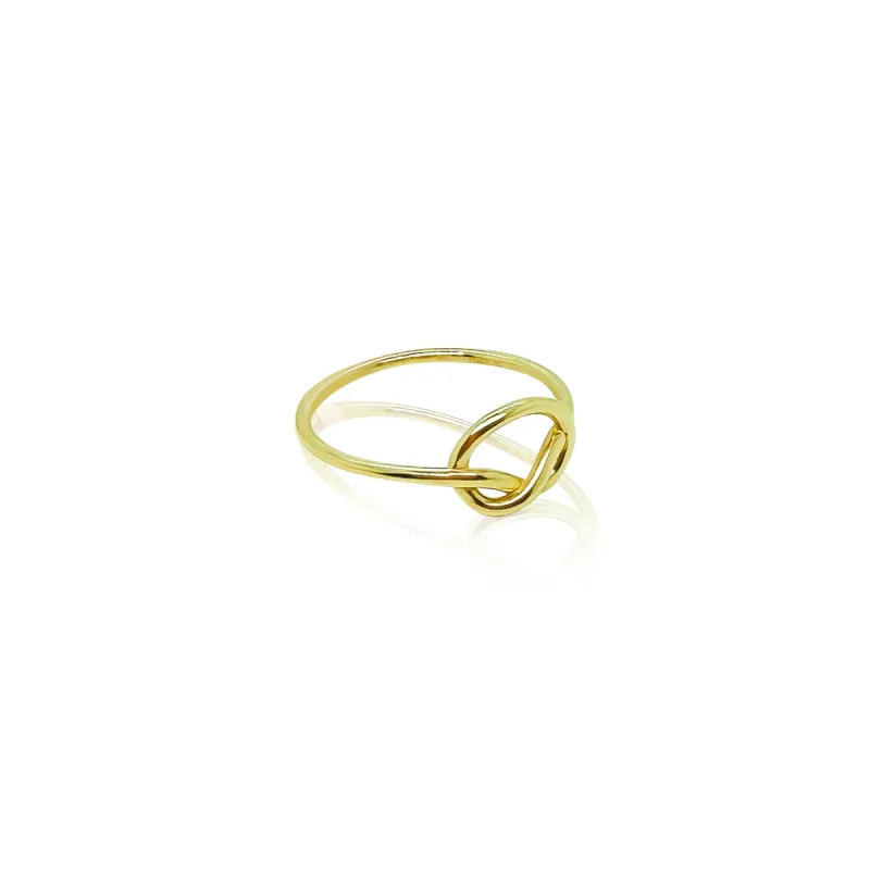 Dainty Yellow Gold Knot Ring sold by Meira T