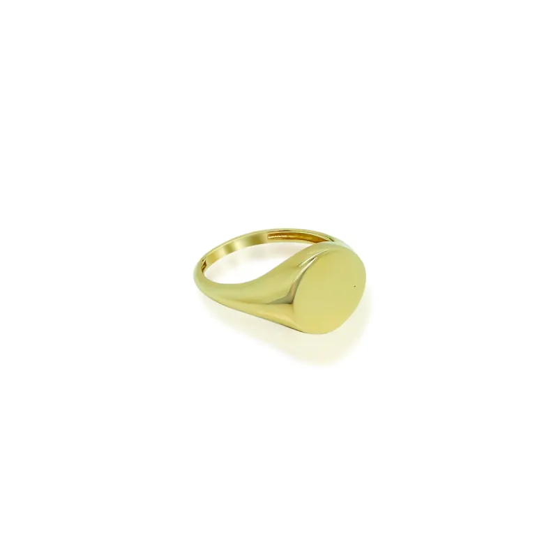 Yellow Gold Circle Signet Ring sold by Meira T