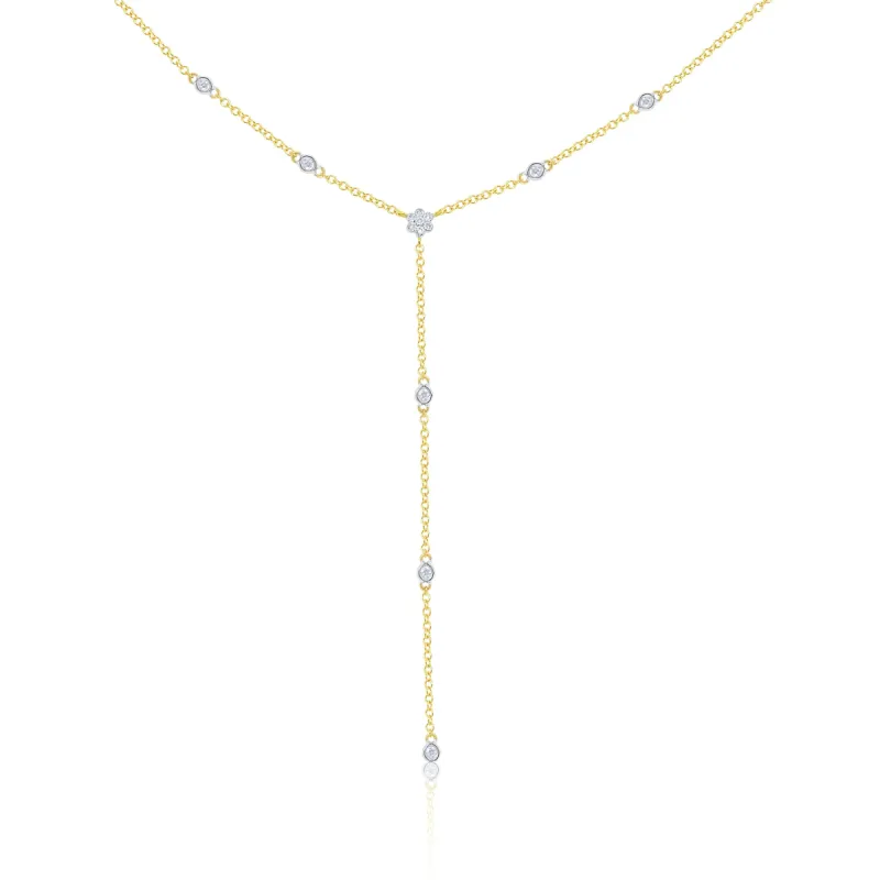 Yellow Gold and Diamond Flower Lariat sold by Meira T