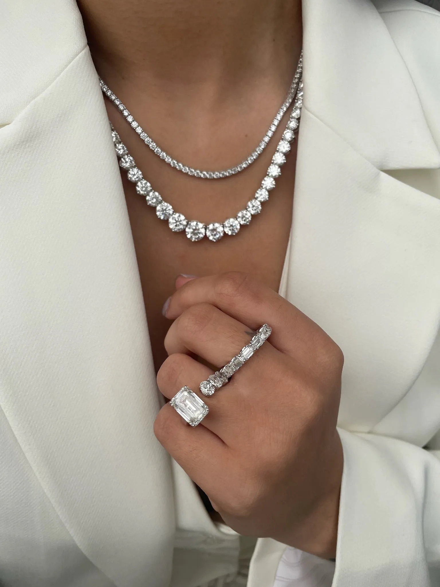 6 Carat LAB Grown Diamond Open Band Ring sold by Meira T product image thumbnail 2