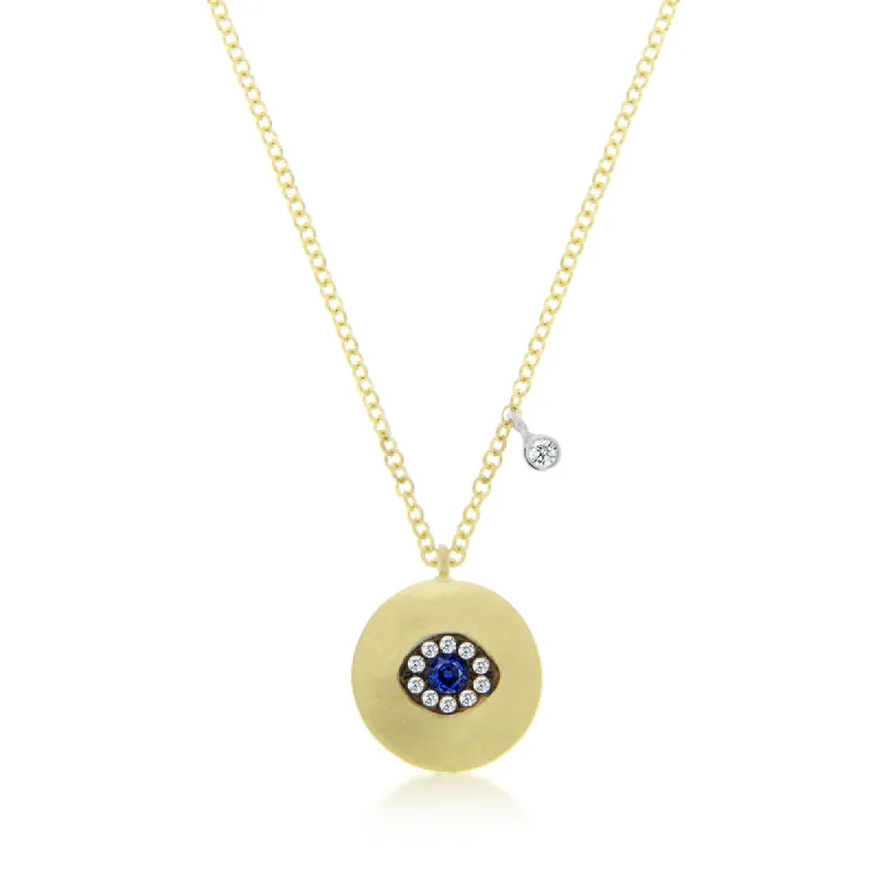 Gold, Diamond & Blue Sapphire Necklace sold by Meira T
