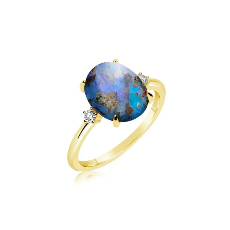 Boulder Opal Tourmaline Ring sold by Meira T