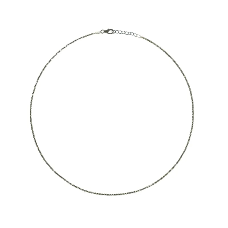 Gunmetal Colored Sterling Silver Ball Chain Necklace sold by Meira T