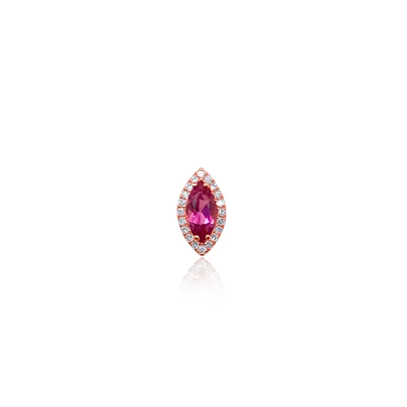 Rose Gold Pink Sapphire Stud (single) sold by Meira T