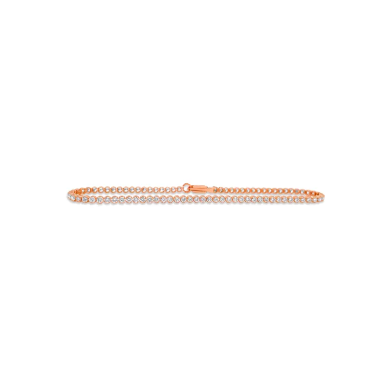 1.8 carats Rose Gold Diamond Tennis Bracelet sold by Meira T