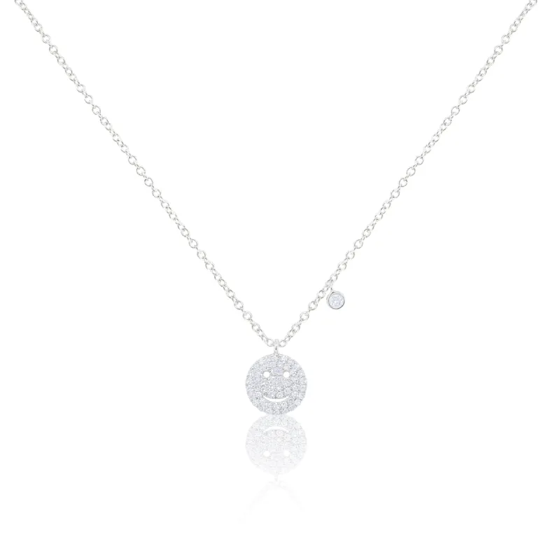 YELLOW Gold Diamond Smiley Face Necklace sold by Meira T