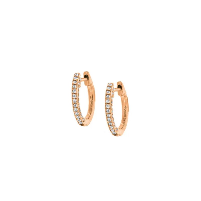 Rose Gold Diamond Huggie sold by Meira T