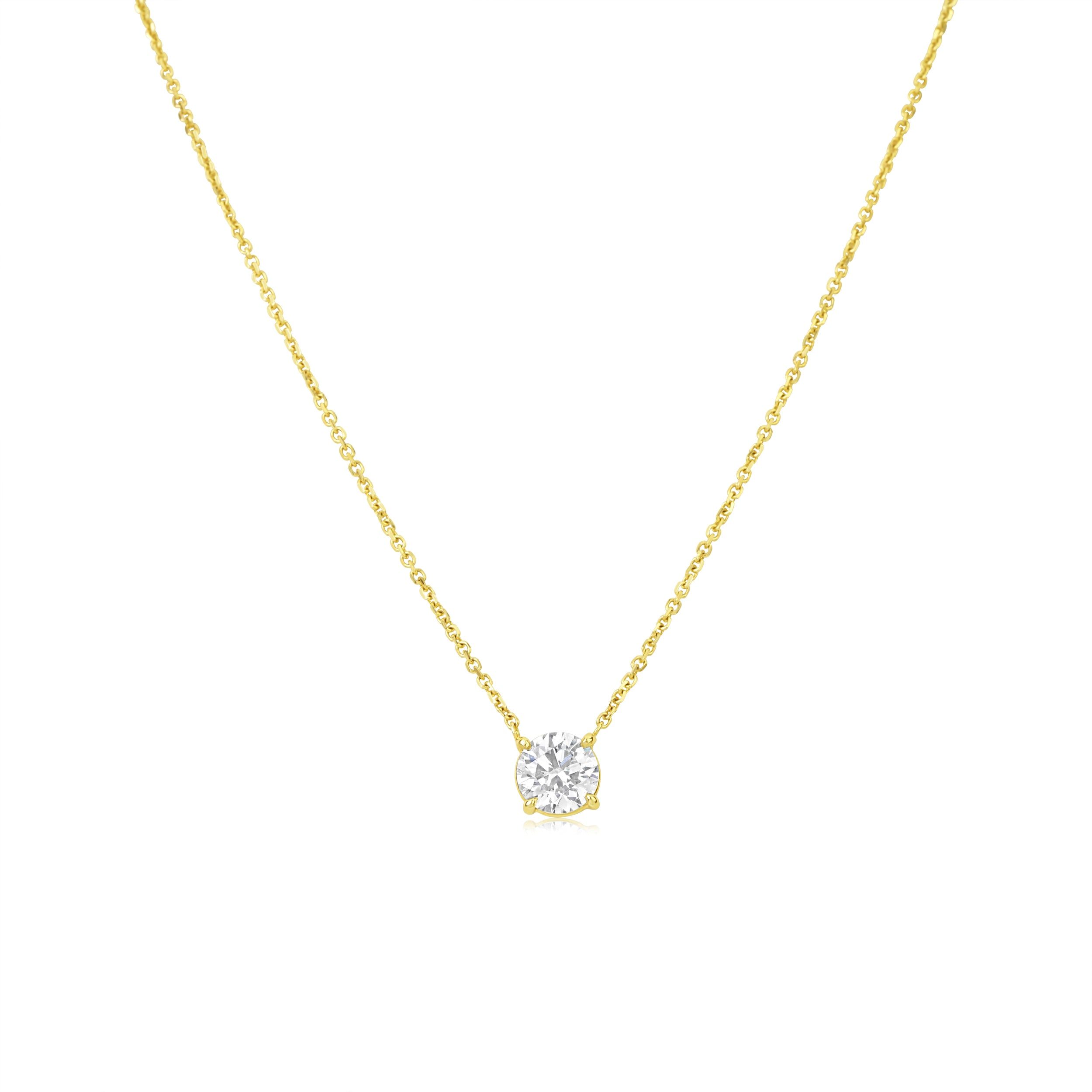 1 Carats Lab Grown Yellow Gold Diamond Solitaire Necklace *ONLINE EXCLUSIVE* sold by Meira T