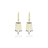 Black Diamond Bezel Fringe Earrings sold by Meira T