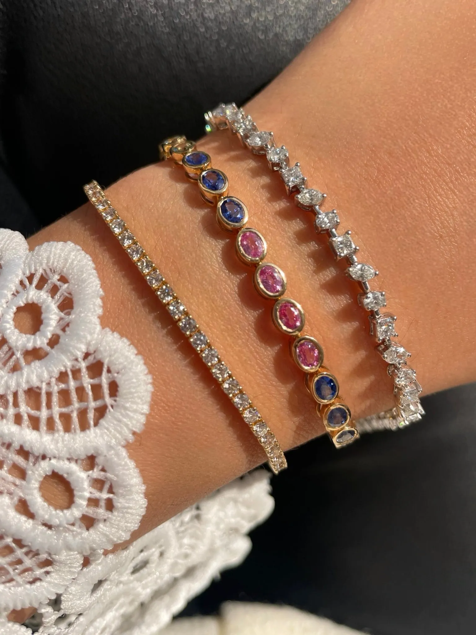 Multi Shape Diamond Tennis Bracelet ONLINE EXCLUSIVE sold by Meira T product image thumbnail 4