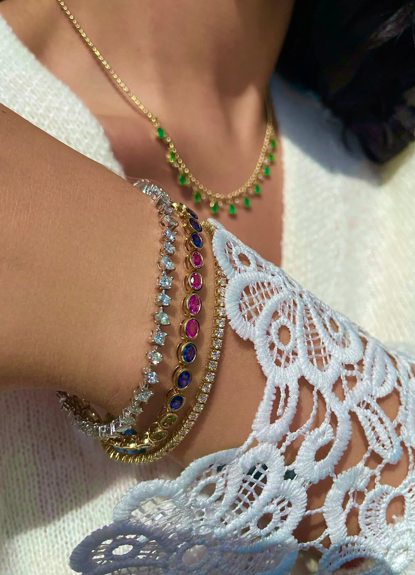 Multi Shape Diamond Tennis Bracelet ONLINE EXCLUSIVE sold by Meira T product image thumbnail 3