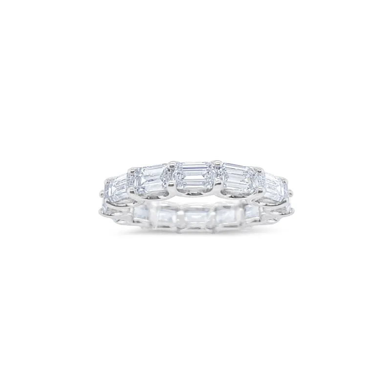 4.57 cts Emerald Cut Horizontal Eternity Band Ring sold by Meira T