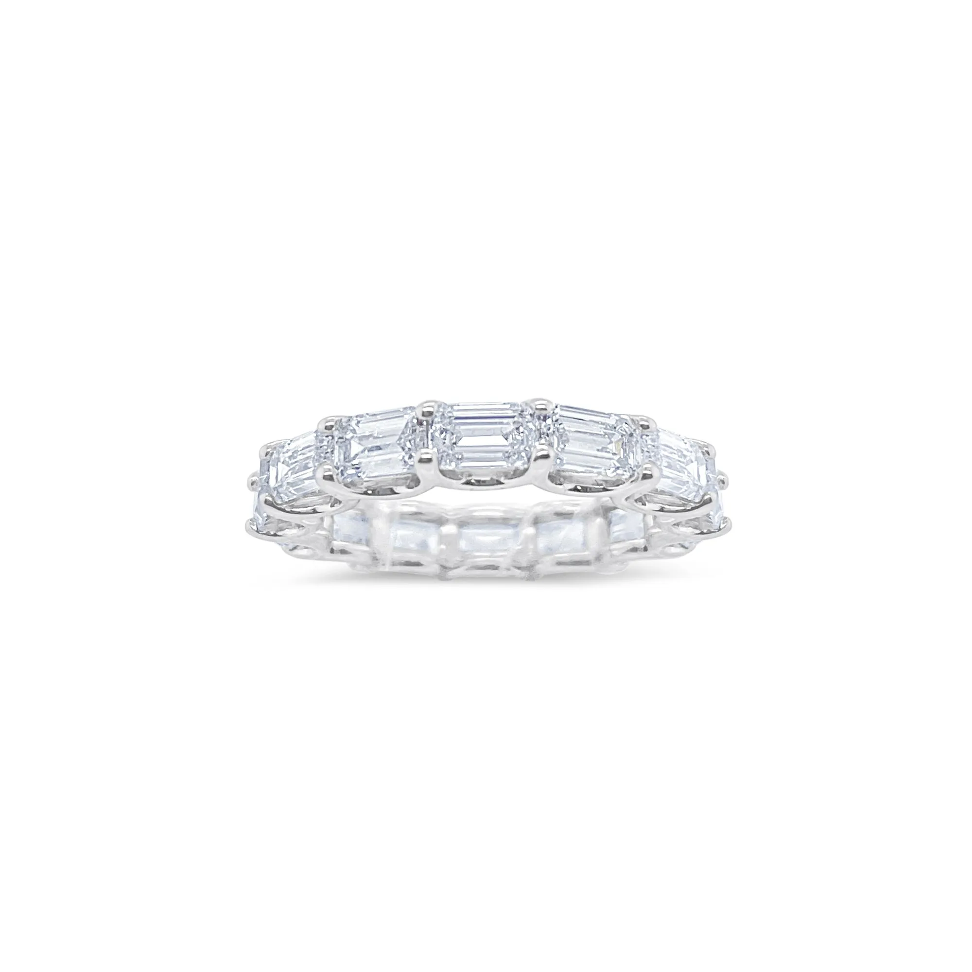 4.57 cts Emerald Cut Horizontal Eternity Band Ring sold by Meira T