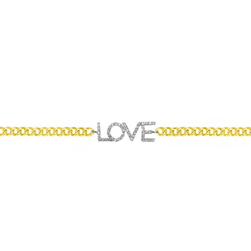 Diamond Love Chain Bracelet sold by Meira T