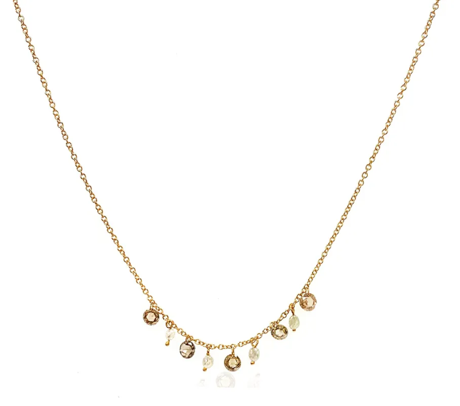 Pink Gold Champagne Drilled Necklace sold by Meira T