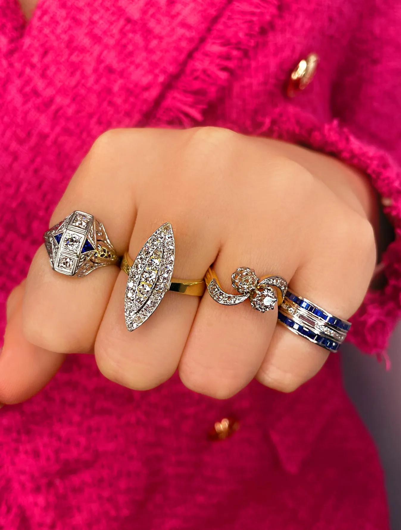 White Gold and Sapphire Ring sold by Meira T product image thumbnail 2