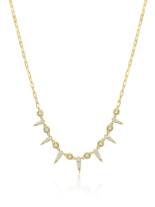 Diamond Spike and Bezel Necklace sold by Meira T