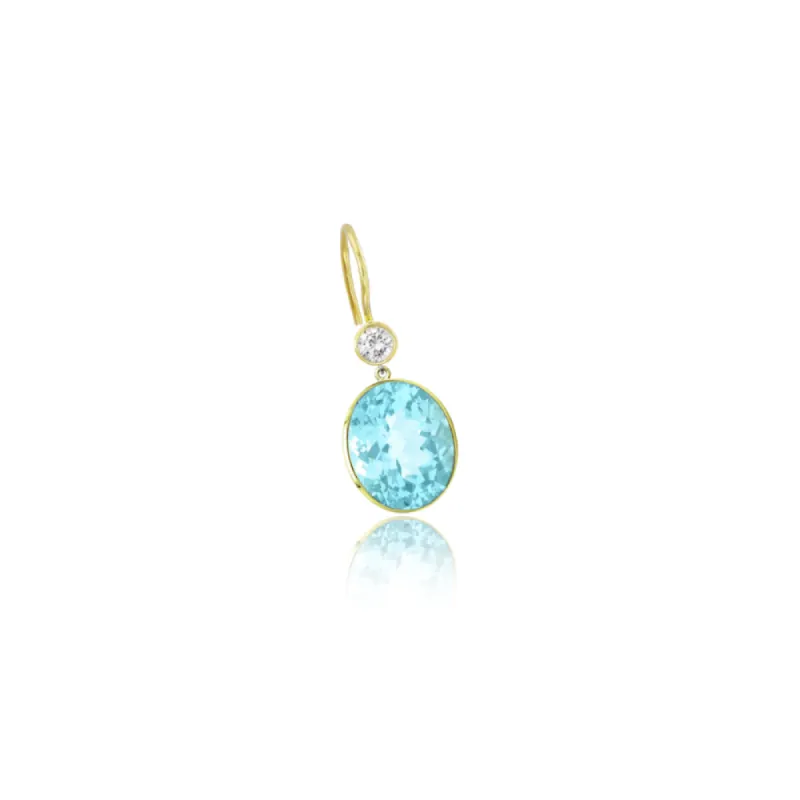 Yellow Gold Blue Topaz Drop Earring (double ) *ONLINE EXCLUSIVE* sold by Meira T