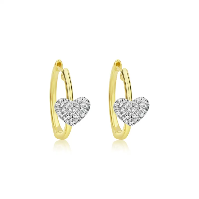 Diamond Heart Hoops sold by Meira T