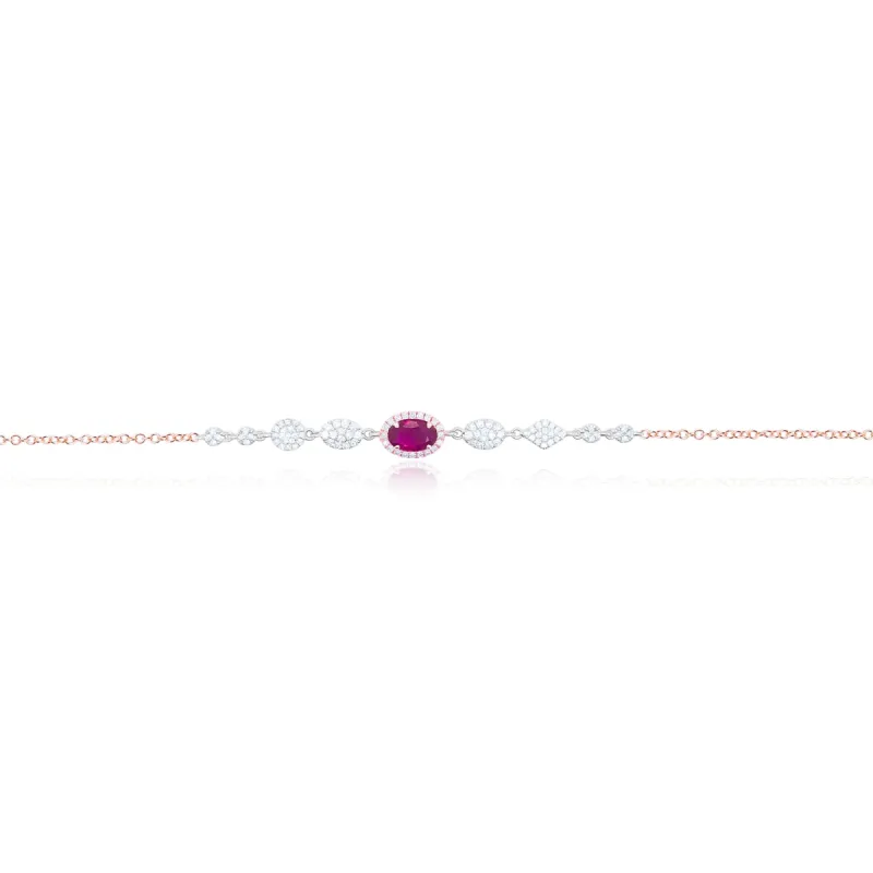 Rose Gold Diamond and Ruby Bracelet sold by Meira T