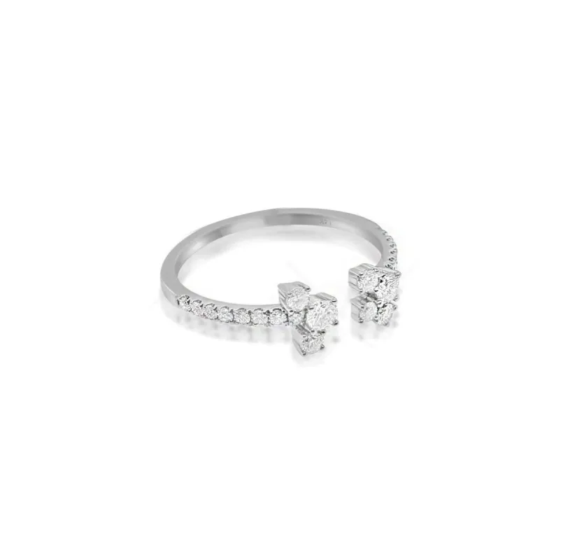 White Gold Open Diamond Cluster Ring sold by Meira T