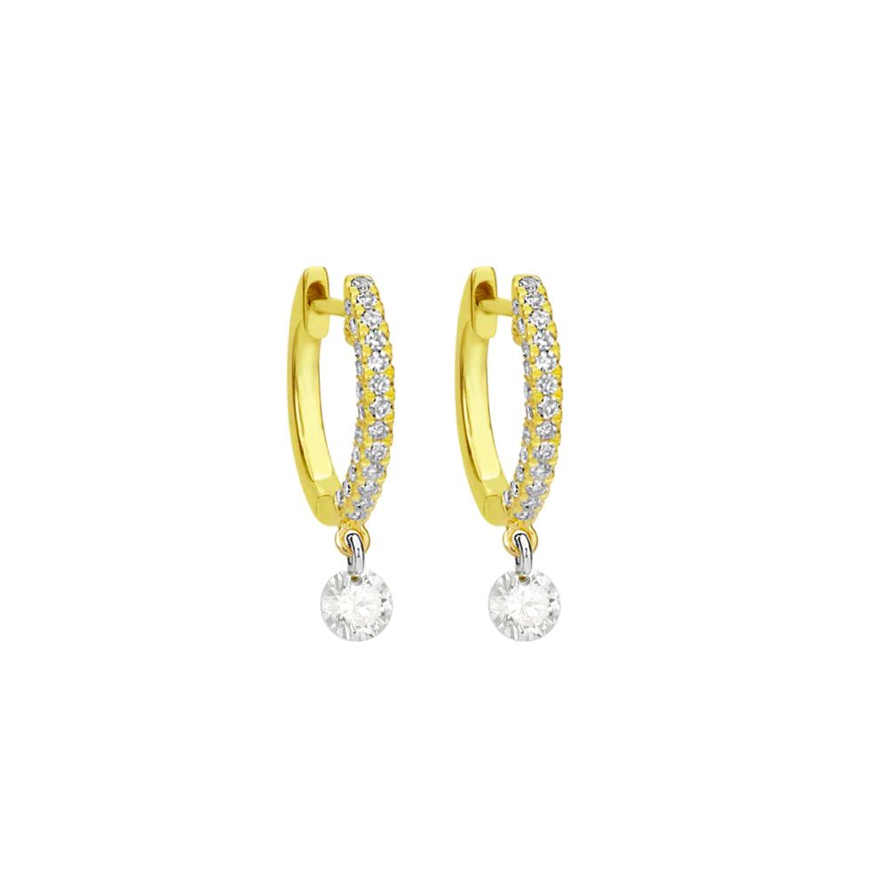 Drilled Diamond Huggie (SINGLE) sold by Meira T