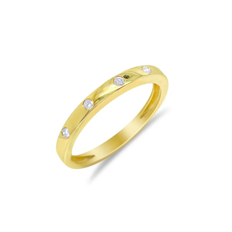 Classic Yellow Gold and Diamond Band sold by Meira T