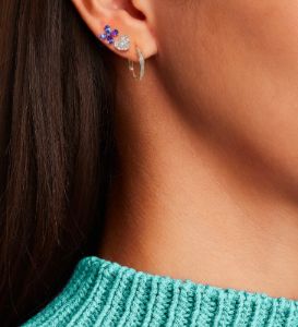White Gold Baguette Diamond Heart Studs sold by Meira T