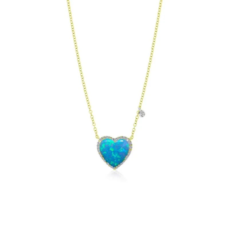 Blue Opal Heart Necklace sold by Meira T
