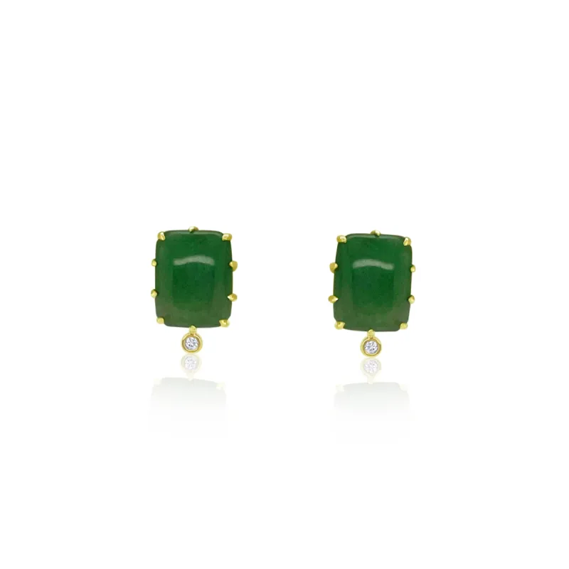 Yellow Gold Jade Studs sold by Meira T