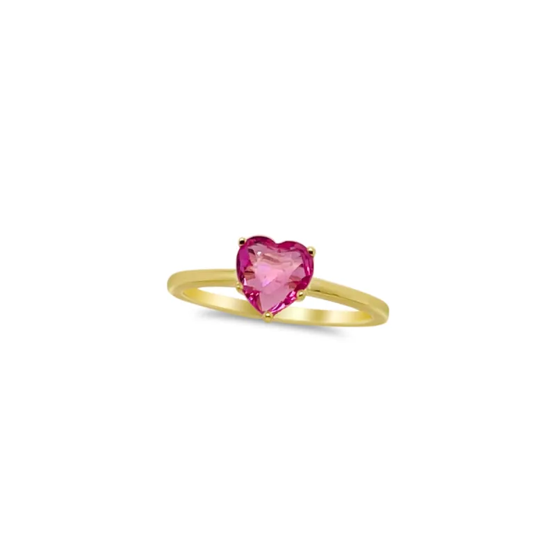 Rose Gold Pink Sapphire Heart Ring- SIZE 6.5 sold by Meira T