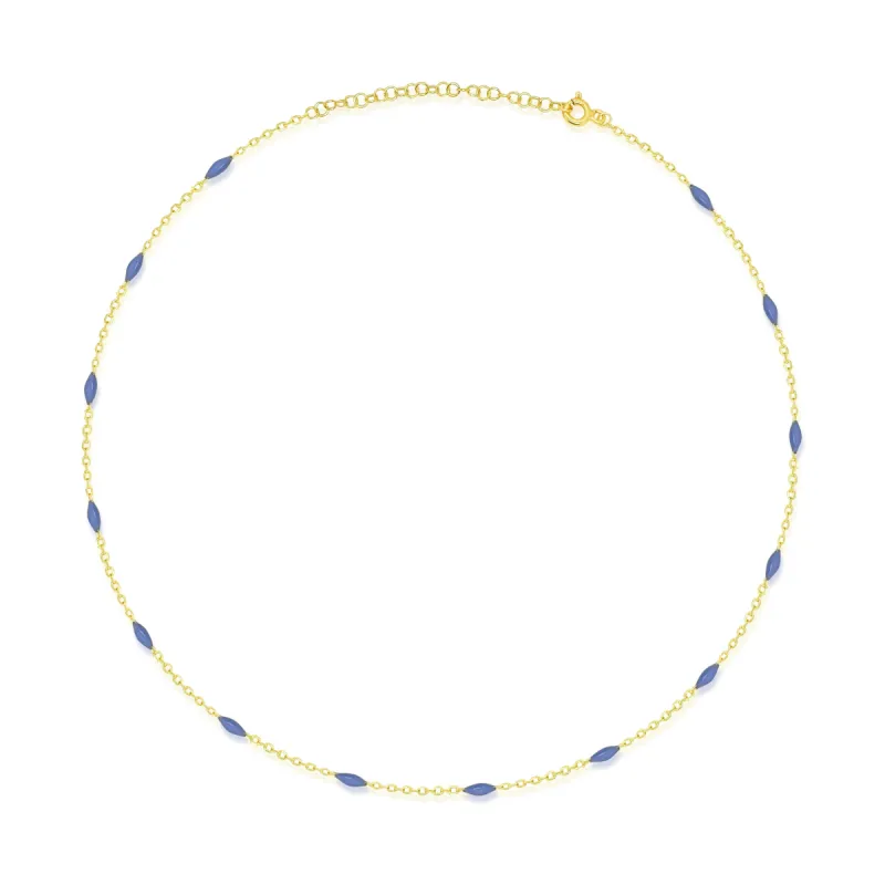 Violet Enamel Spot and Gold Plated Layering Chain sold by Meira T