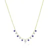 Blue Sapphire Diamond Fringe Layering Necklace sold by Meira T