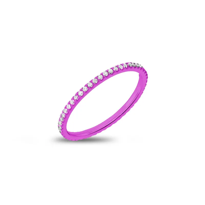 Electric Pink Delicate Eternity Band sold by Meira T