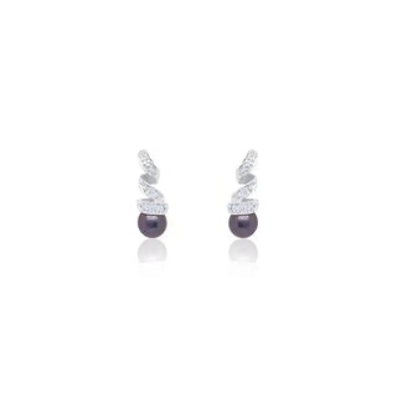 White Gold Pearl and Diamond Antique Earrings sold by Meira T
