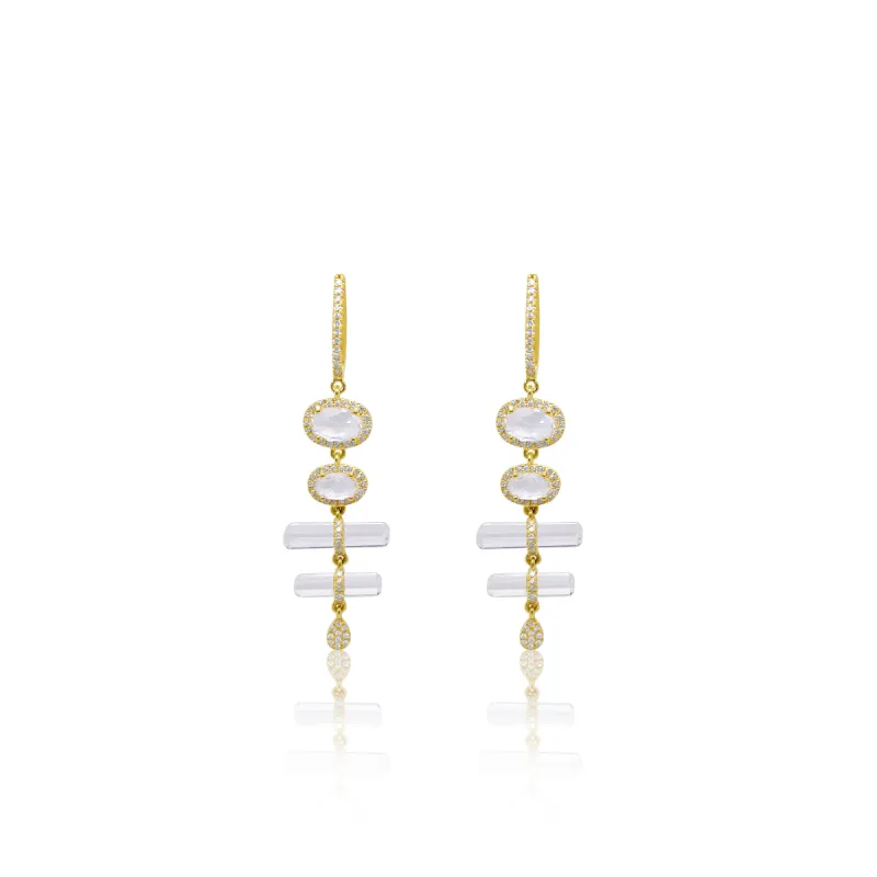 White Topaz and Diamond Drop Earrings *ONLINE EXCLUSIVE* sold by Meira T