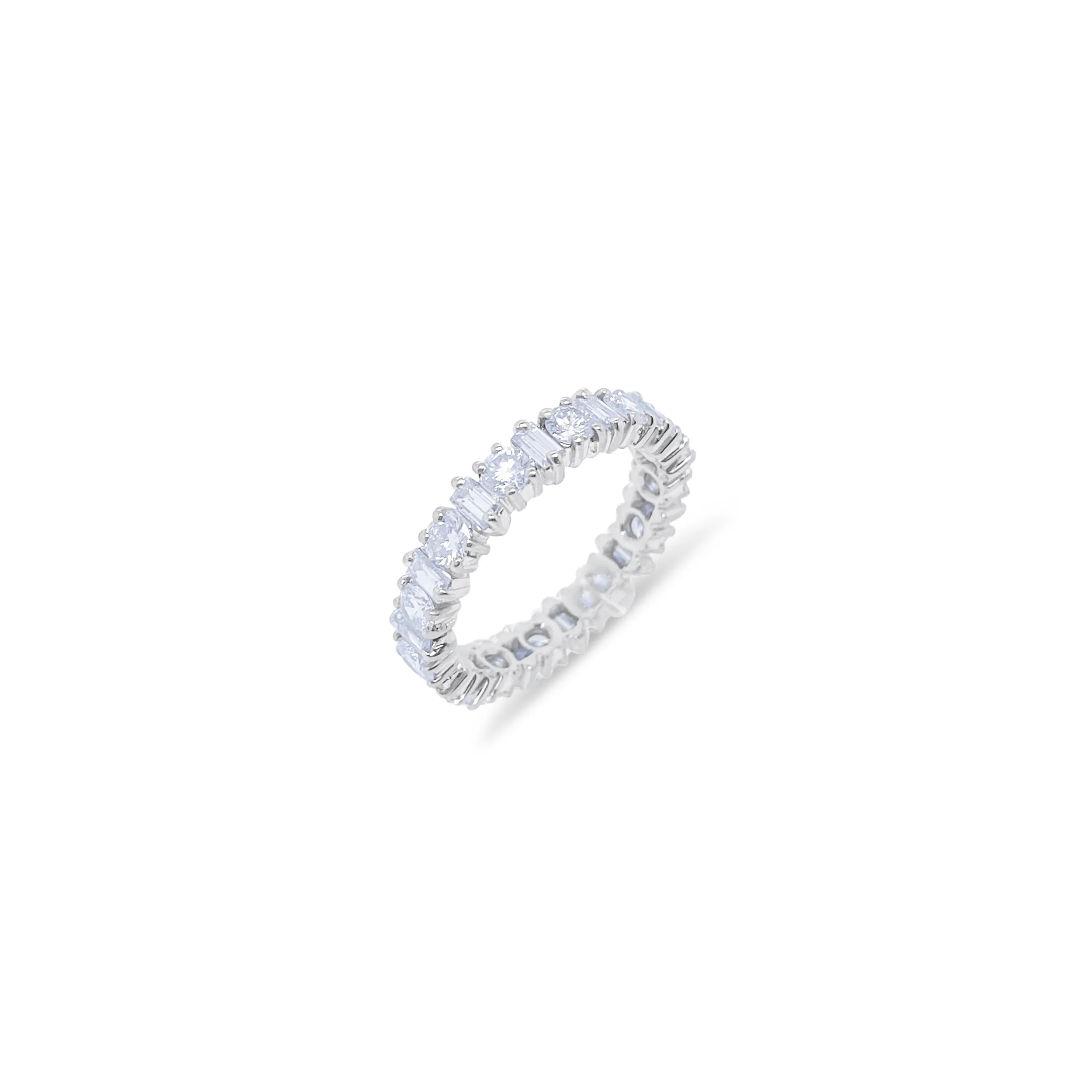 White Gold Diamond Baguette Eternity band sold by Meira T