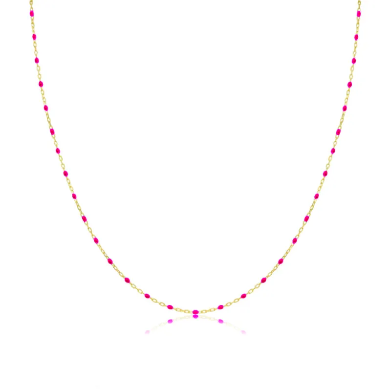 Pink Enamel Dainty Layering Chain sold by Meira T