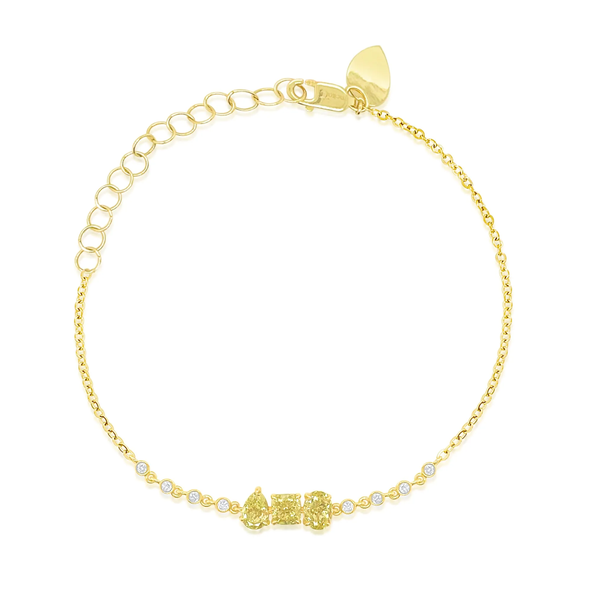 Yellow Diamond Three Stone Bracelet sold by Meira T