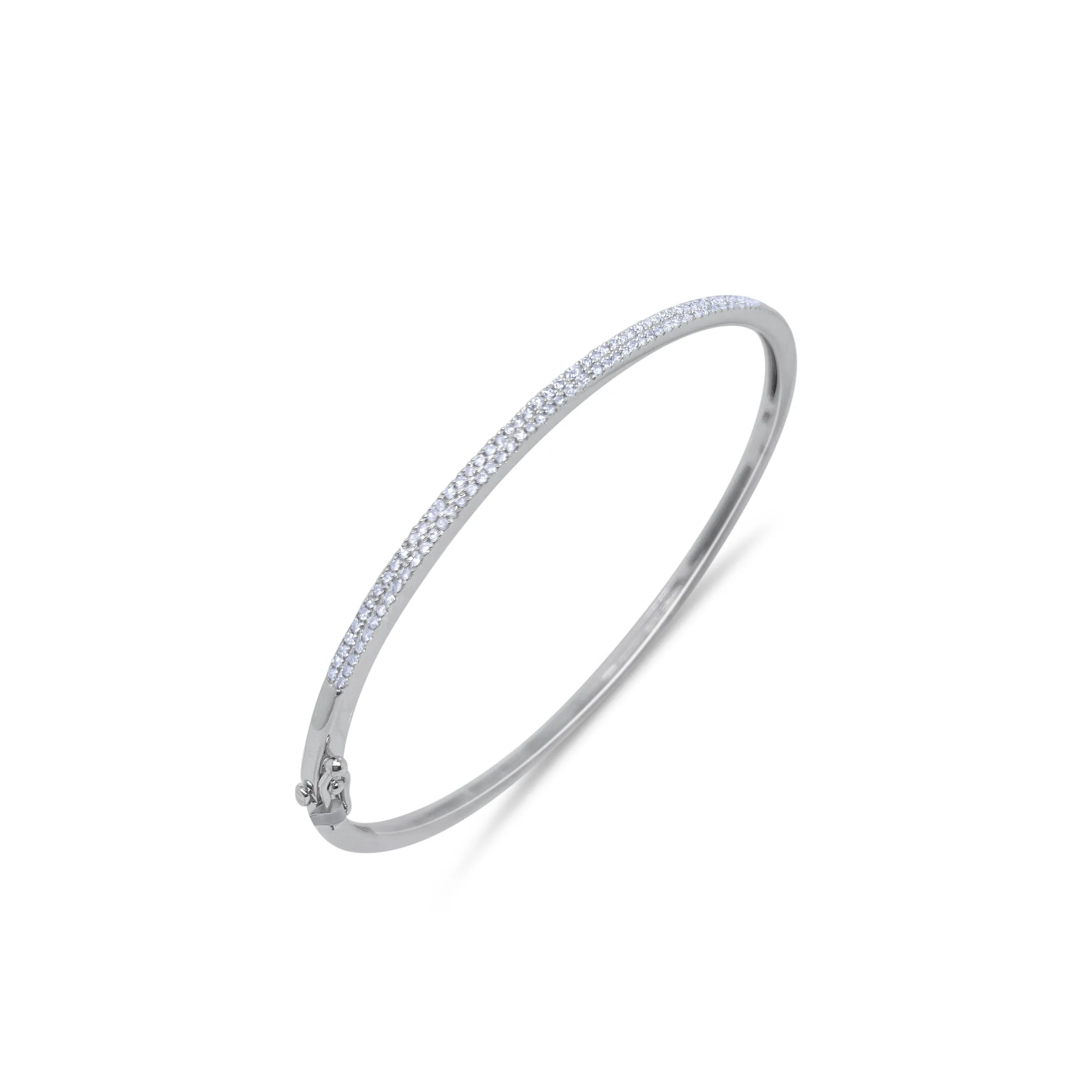 White Gold Double Row Diamond Bangle Bracelet *ONLINE EXCLUSIVE* sold by Meira T