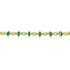Yellow Gold Paperclip Chain Bracelet with Blue Enamel Links-ONLINE EXCLUSIVE sold by Meira T