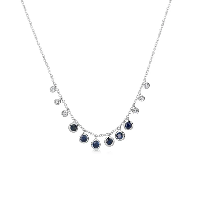 Blue Sapphire and Diamond Necklace (online exclusive) sold by Meira T