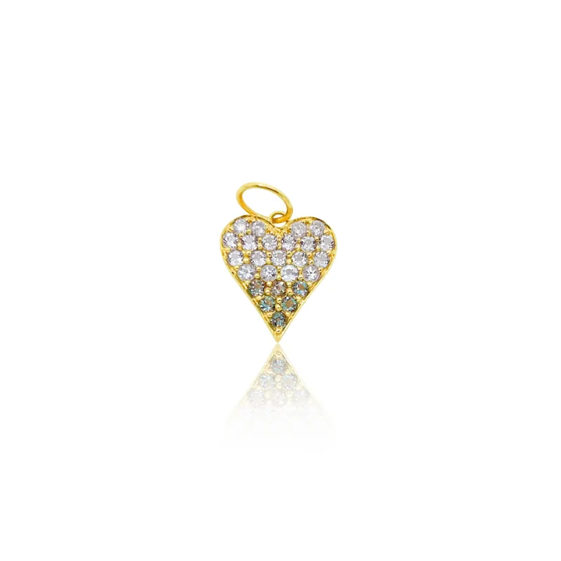 14kt Yellow Gold Ombre Blue Topaz Heart Charms sold by Meira T