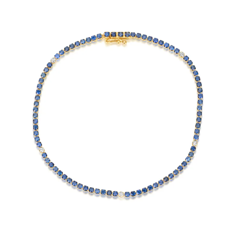 Blue Sapphire & Diamond Tennis Bracelet ONLINE EXCLUSIVE sold by Meira T
