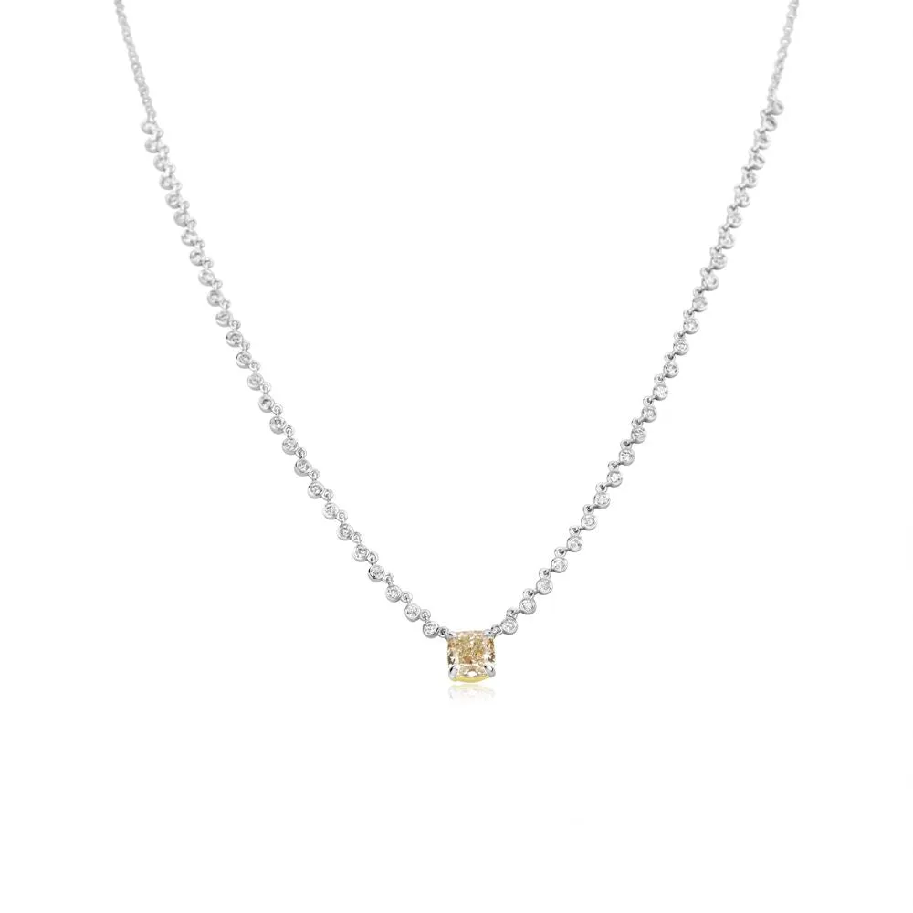 White Gold And Champagne Diamond Necklace sold by Meira T