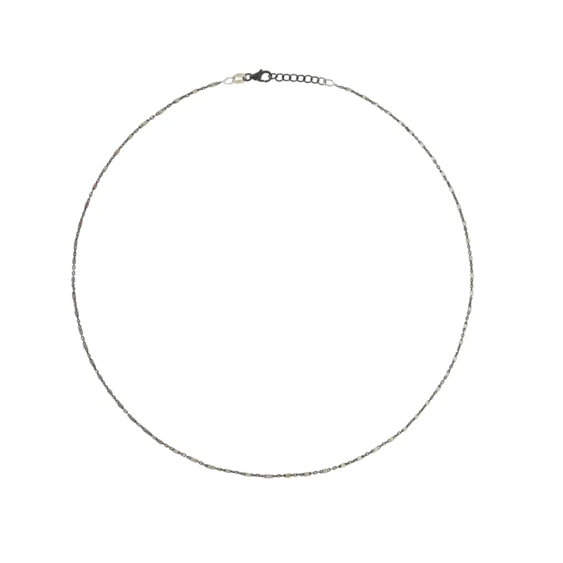 Gunmetal and Silver Box Layering Chain sold by Meira T